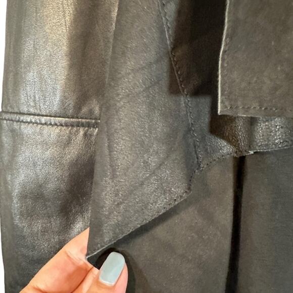 Zara Black Vegan Leather Moto Asymmetrical Full Zip Front Jacket Women Sz XS - Picture 4 of 10
